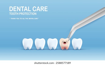 Dental care illustration set. dentists treat  tooth decay to avoid pain when chewing. tooth decay treatment concept. remove plaque, treat tooth decay. medical apps, websites and hospital. vector.