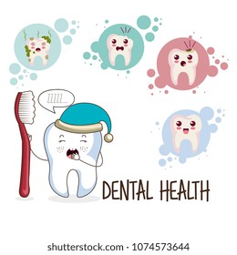 dental care kawaii comi character