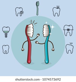 dental care kawaii comi character