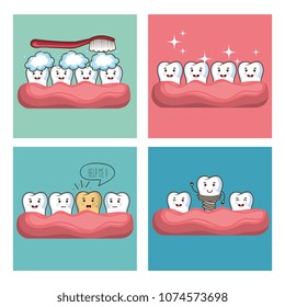 dental care kawaii comi character