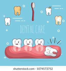 dental care kawaii comi character