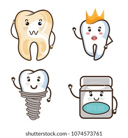 dental care kawaii comi character