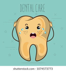 dental care kawaii comi character