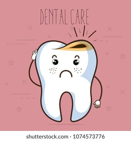 dental care kawaii comi character