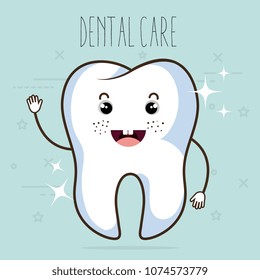 dental care kawaii comi character