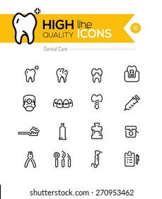 Dental Care line icons series