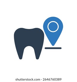 Ícone de Localização do Dental Care Ícone do Pin do Mapa do Dentista