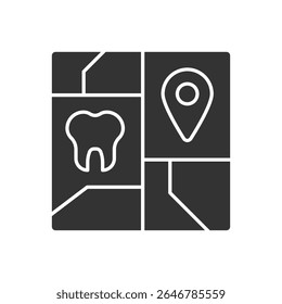 Ícone de Localização de Dental Care - Símbolo de Sinal de Pin de Mapa