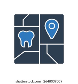 Ícone de Localização de Dental Care - Símbolo de Sinal de Pin de Mapa