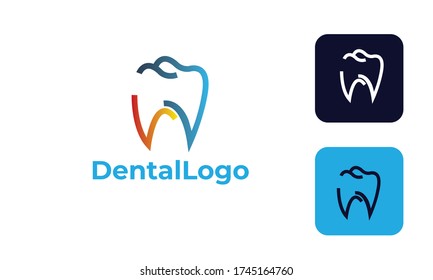 dental care logo can for dental clinic , dental health , tooth logo -tooth medical - doctor tooth - symbol tooth -dentists logo with modern design , fresh concept ,blue color and vector EPS 10