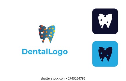 dental care logo can for dental clinic , dental health , tooth logo -tooth medical - doctor tooth - symbol tooth -dentists logo with modern design , fresh concept ,blue color and vector EPS 10