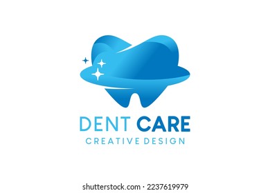 Dental care logo design, dental clinic, tooth icon with love style
