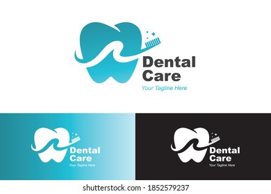 dental care logo design flat gradient