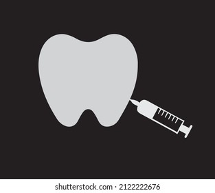 Dental care logo design inspiration with injection.