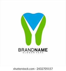 Dental care logo design with letter V Y concept.