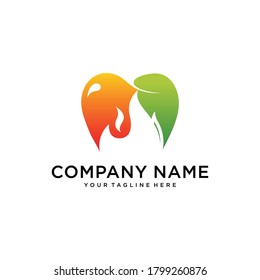 Dental Care Logo Design with tooth and fire icon combination suitable for dentistry dental clinic dental health care.