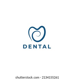 Dental care Logo design - Tooth abstract design vector template - Dentist  Clinic Logotype