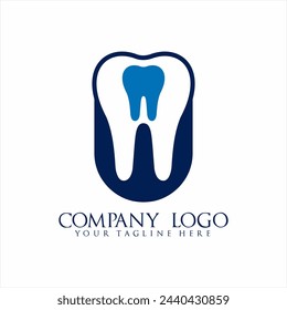 Dental care logo design with U letter concept..