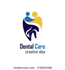 Ilustración del Vector de diseño del logotipo de cuidado dental 
