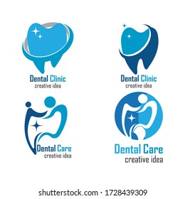 Ilustración del Vector de diseño del logotipo de cuidado dental 

