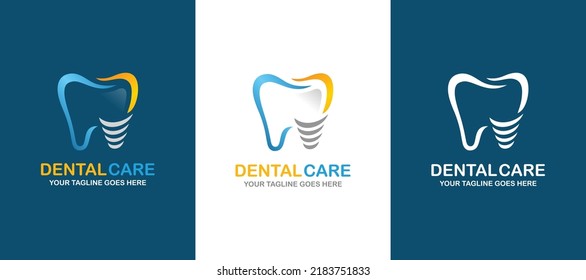 Dental care logo design vector illustration. Dental logo. Orthodontic logo
