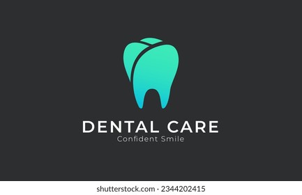Dental care logo design vector