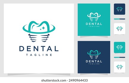 Plantilla de Vector de diseño de logotipo de Cuidado Dental, Plantilla de Vector de diseño de logotipo de Salud Dental. Icono de concepto de clínica dental.	