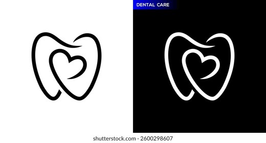 Dental care logo. Doctor, love, heart, compassion. Icon symbol design template EPS 10.	
