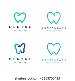 Plantilla de diseño de iconos de logotipo de cuidado dental