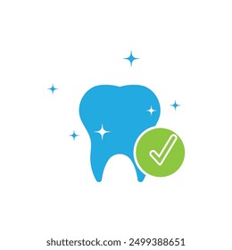 Dental care logo icon  illustration flat design