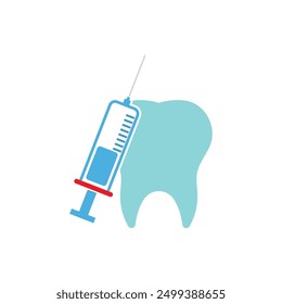 Diseño plano de la ilustración del icono del logotipo del cuidado dental