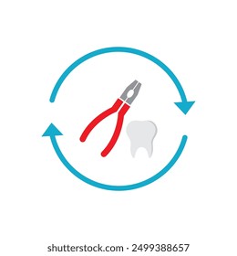Dental care logo icon  illustration flat design