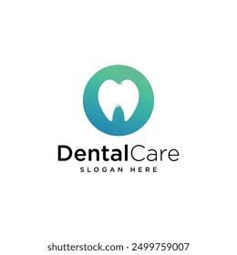 Vector de icono de logotipo de cuidado dental