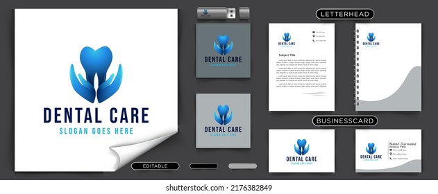 dental care logo Ideas. Inspiration logo design. Template Vector Illustration. Isolated On White Background