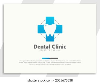 Dental care logo with medical symbol