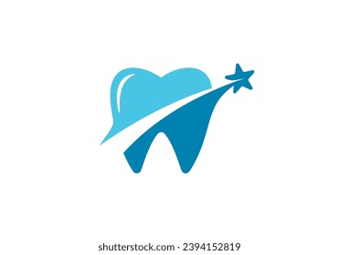 dental care logo. simple minimalist star tooth line inspiration vector design.