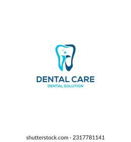 Logotipo de cuidado dental, solución dental