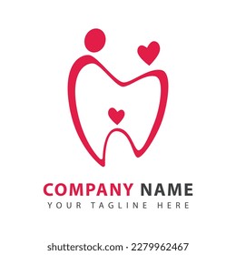 Plantilla de diseño del logotipo de cuidado dental, símbolo de atención odontológica familiar