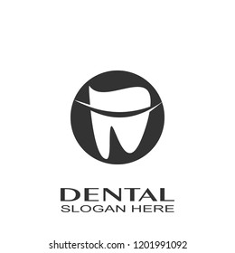 Dental care logo. tooth vector silhouette graphic design.