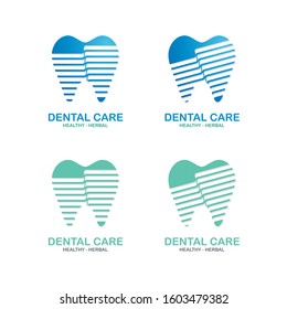 Dental Care Logo Vector Design, suitable for dentistry, dental clinic, family dental health care, healthy tooth etc.