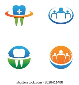 Diseño de iconos vectoriales del logotipo de cuidado dental