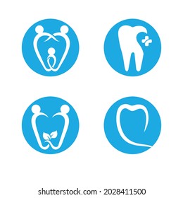 Diseño de iconos vectoriales del logotipo de cuidado dental