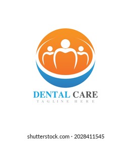 Dental care logo vector icon design