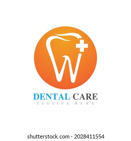 Dental care logo vector icon design