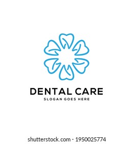 plantilla vectorial del logotipo de atención odontológica