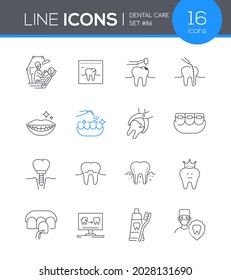 Dental care - modern line design style icon set
