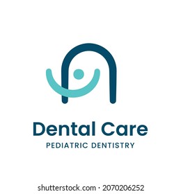 Dental Care Pediatric Dentistry Smiling Letter A Logo