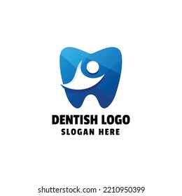 Dental Care People Gradient Logo Template