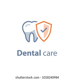 Dental care, prevention check up, hygiene and treatment, stomatology services, vector icon set