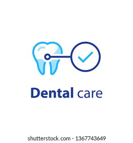 Dental care, prevention check up, hygiene and treatment, stomatology services, vector icon set